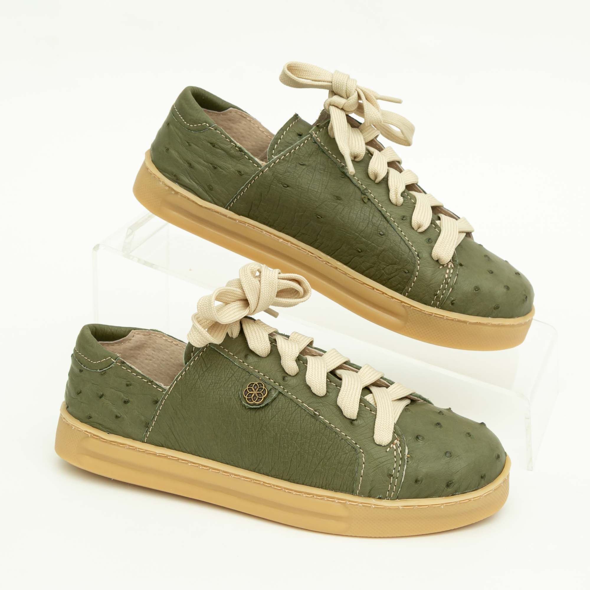 Ostrich Leather Ladies Sneakers - Image 3