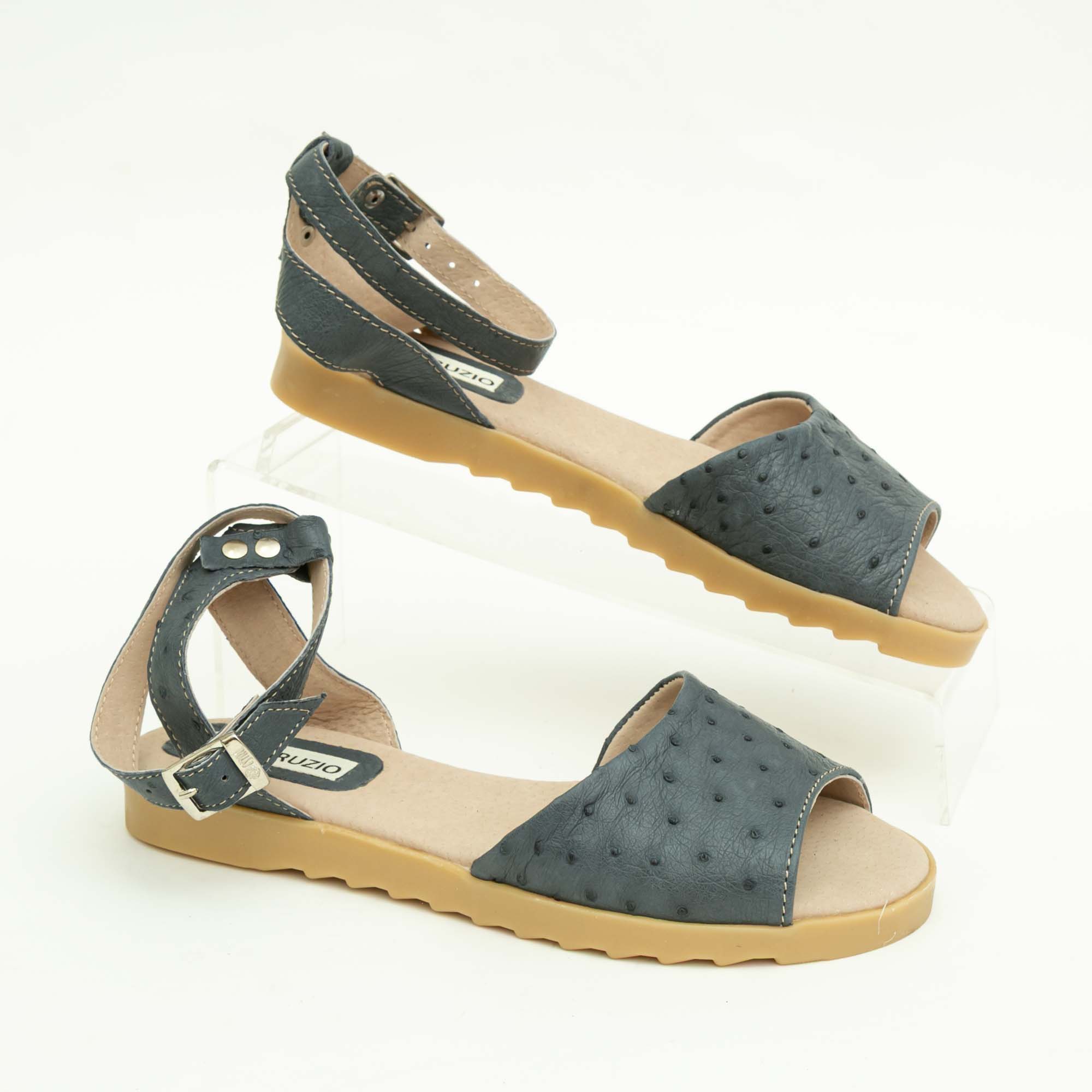 Ostrich Leather Peep Toe Sandal - Image 7
