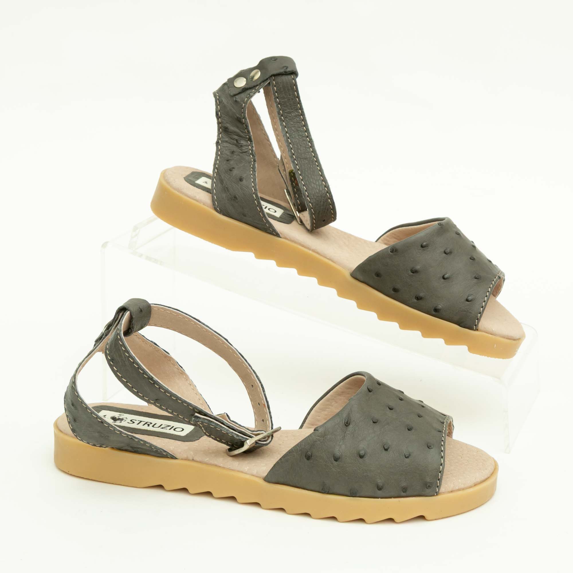 Ostrich Leather Peep Toe Sandal - Image 6