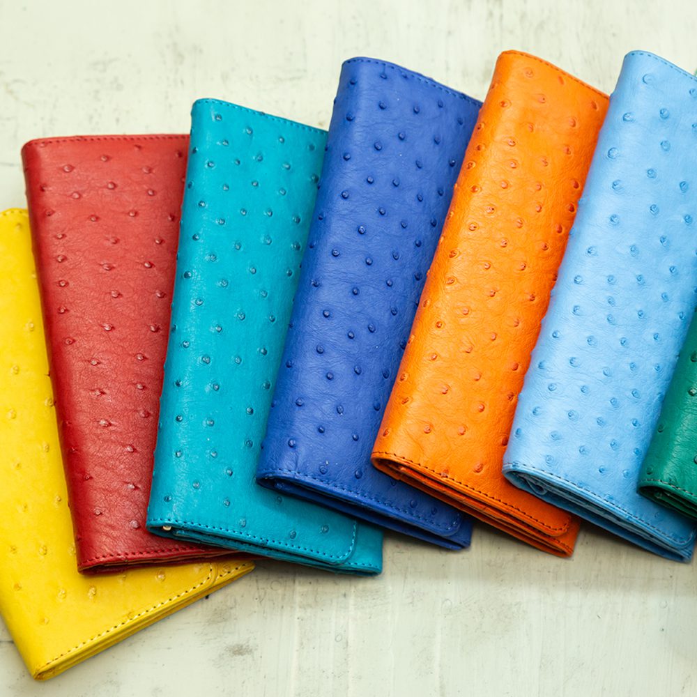 ostrich leather purses