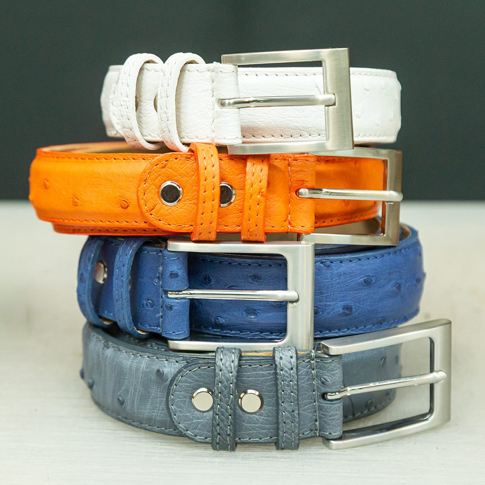ostrich leather belts